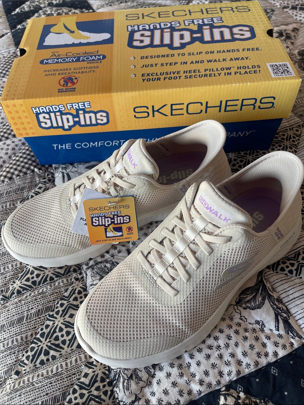 Skechers GOwalk Men's Slip-On Sneakers in Ivory